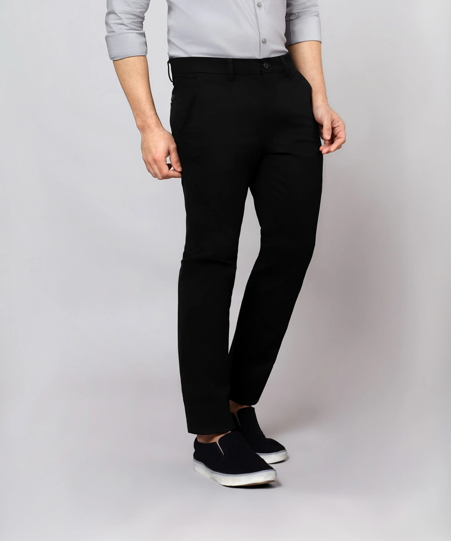 Beyoung Men Regular Fit Black Pure Cotton Trousers