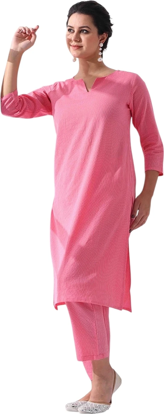 KP OUTFIT Women Cotton Blend Kurta Pyjama Set