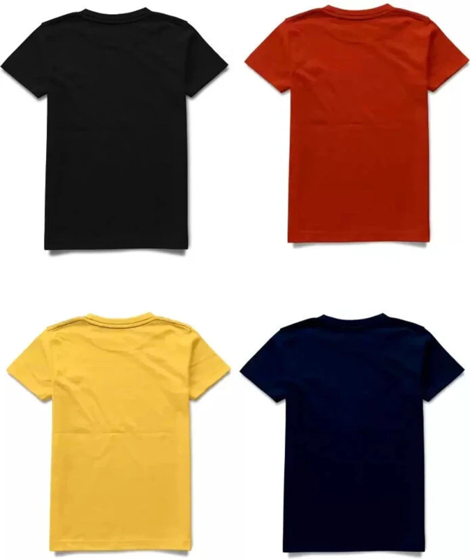 Boys Graphic Print Cotton Blend Regular T Shirt (Multicolor, Pack of 4)