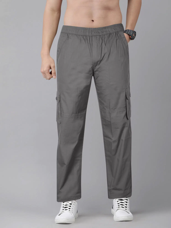 JUST BLACK Grey Cotton Blend Men's Trackpants