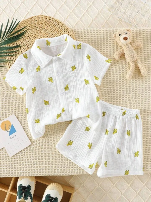 Baby Boys & Baby Girls Casual Shirt Shorts (YELLOW)