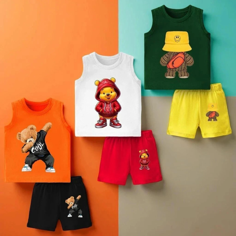 Baby Boys & Baby Girls Casual T-shirt Shorts (Combo 4)