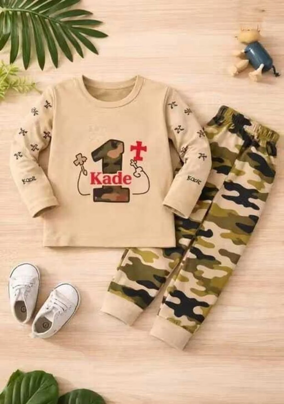 Boys & Girls Casual T-shirt Pant (Multicolor, Brown, Camouflage)