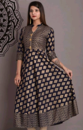 Rayon 140 GSM Printed Women Anarkali Kurti