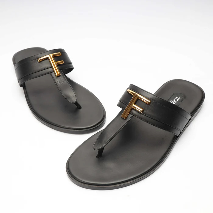 Tom Ford Brighton Black Thong Sandals