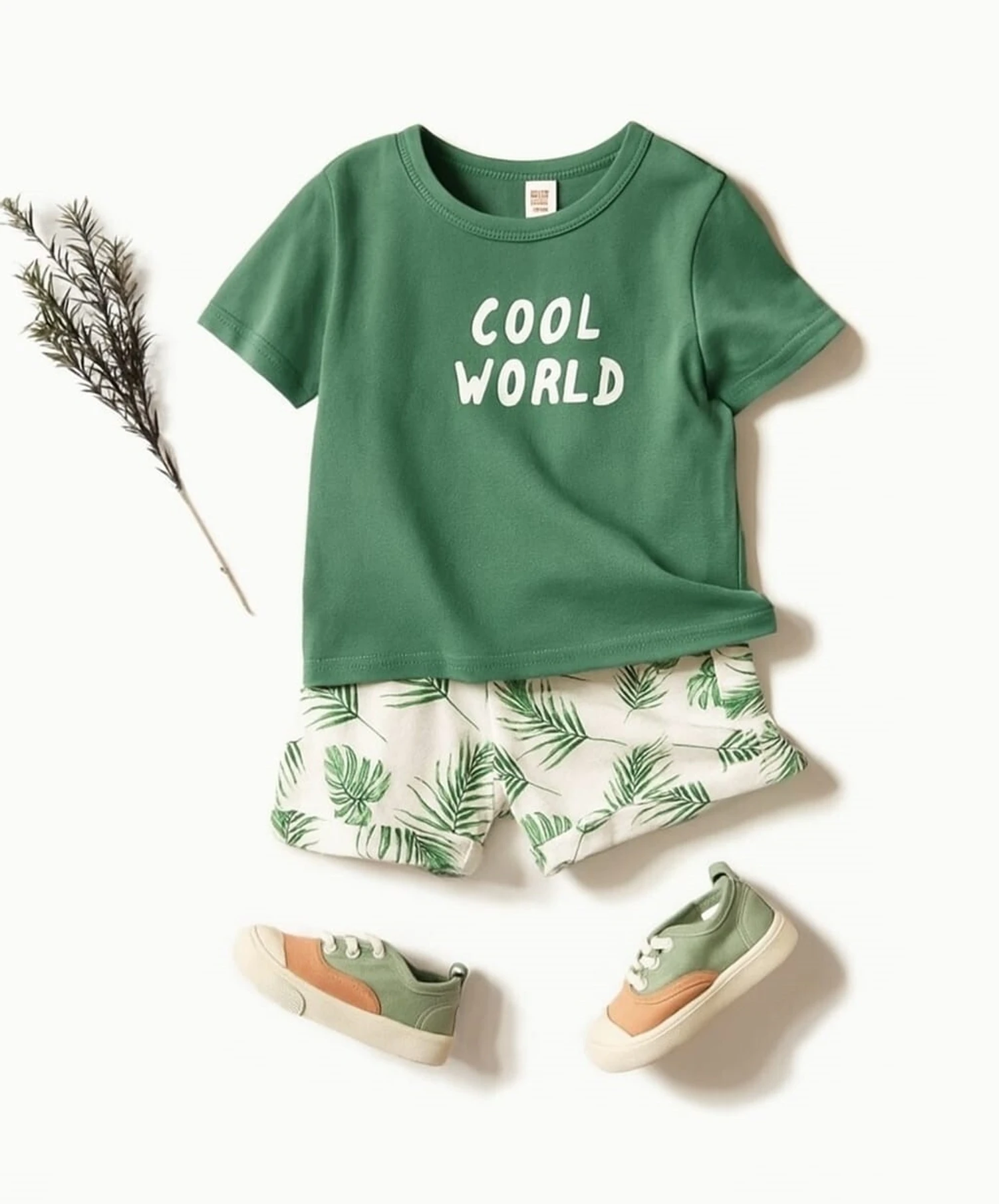 TrendInks Baby Boys Casual T-shirt Shorts (Green)